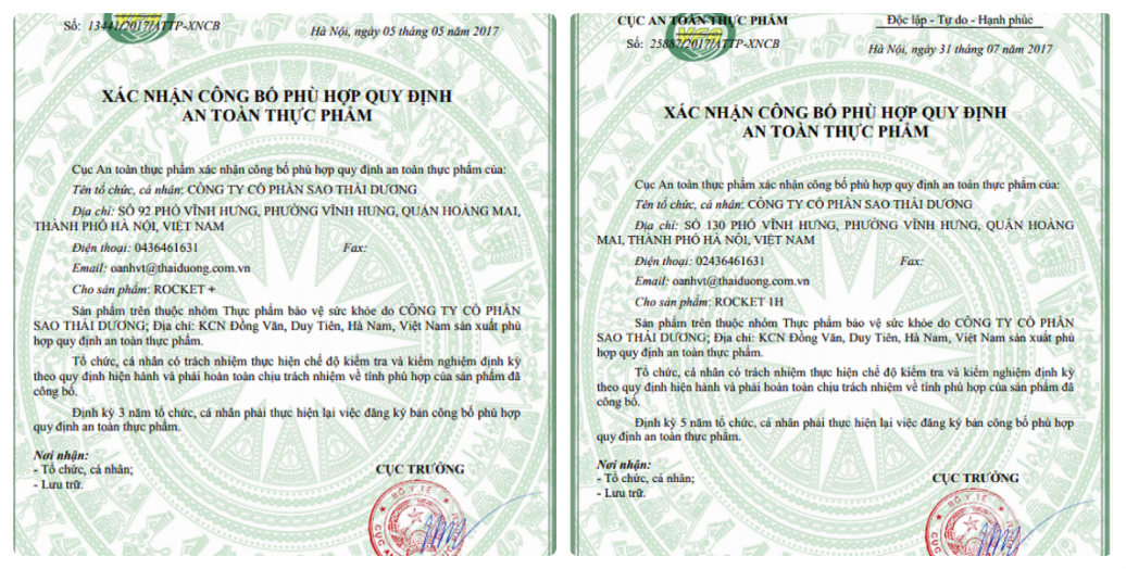 Công ty Cổ phần Sao Thái Dương: TPCN Rocket điều trị bệnh yếu sinh lý (!?)