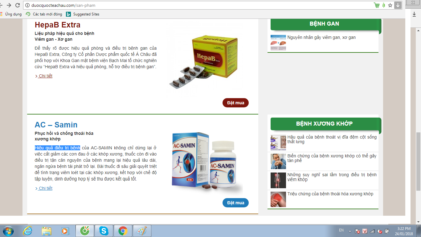 Công ty CP dược phẩm Quốc tế Á Châu tiếp tục quảng cáo TPCN như thuốc chữa bệnh?