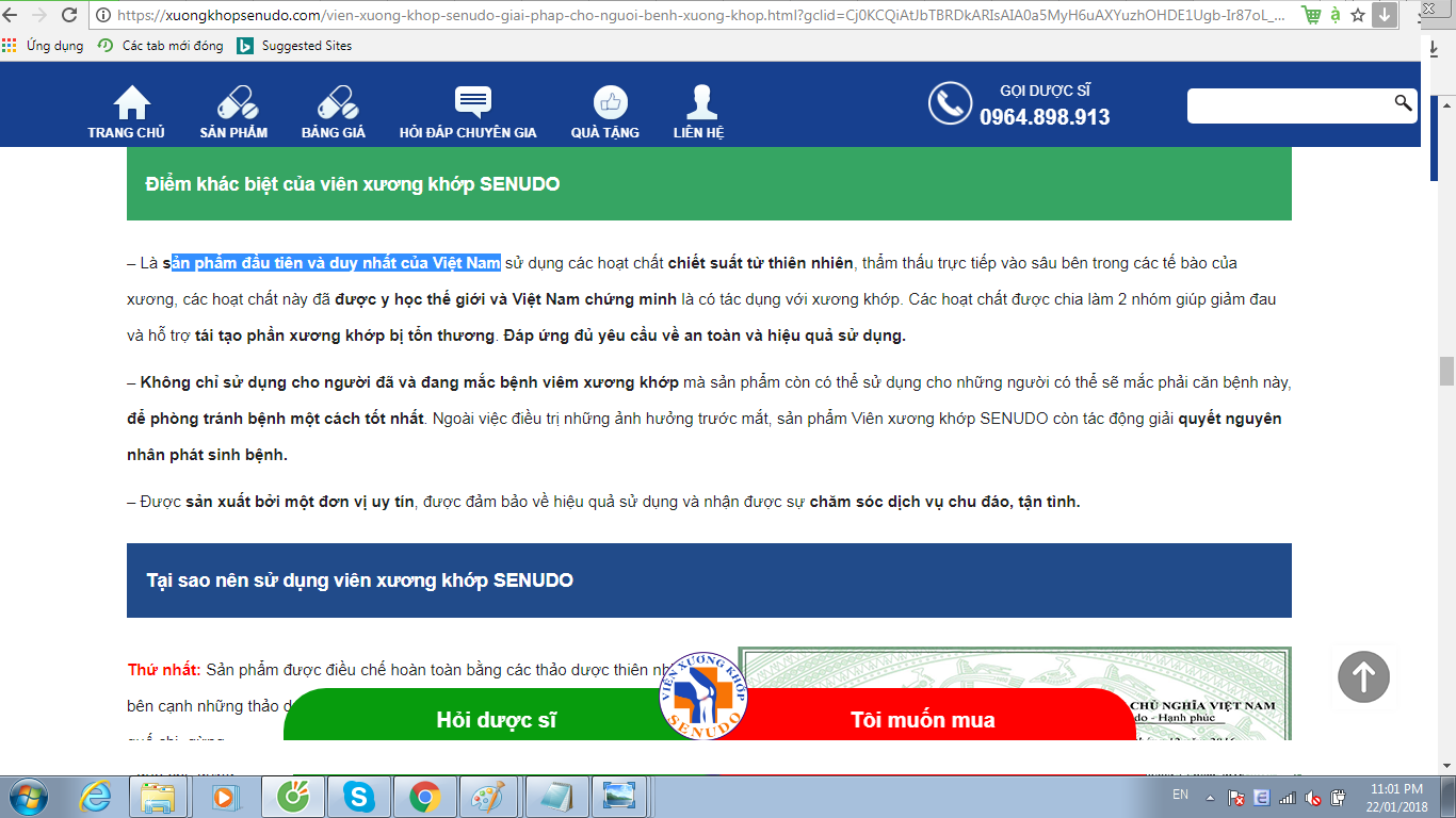 TPCN Senudo quảng cáo như thuốc chữa bệnh?