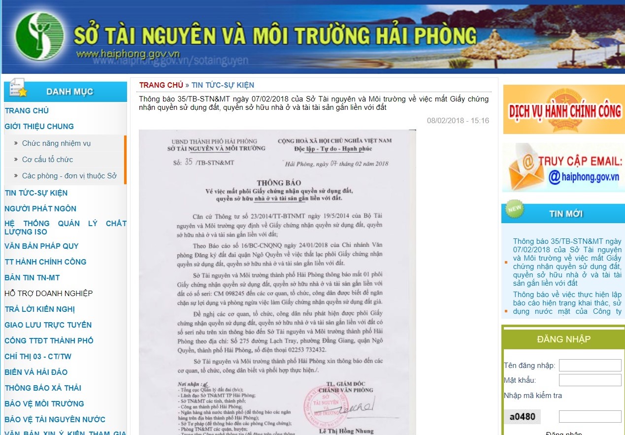 Cơ quan Nhà nước lại làm mất phôi “sổ đỏ”