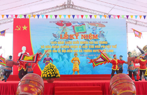 Khai hội Đền thờ Hai Bà Trưng 2018 và đón nhận Bằng công nhận Di sản văn hóa phi vật thể quốc gia Lễ hội Đền thờ Hai Bà Trưng