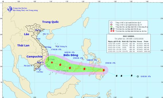 Bão Sanba tiến gần Biển Đông; thời tiết miền Bắc ấm dần