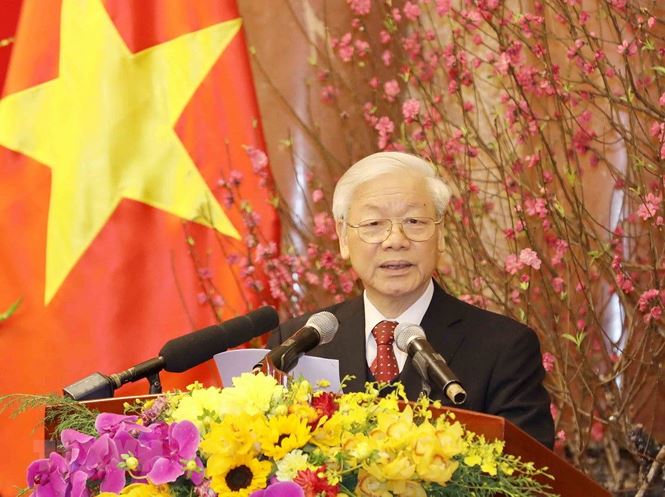 Tổng bí thư Nguyễn Phú Trọng chúc Tết lãnh đạo Đảng, Nhà nước và toàn thể đồng bào