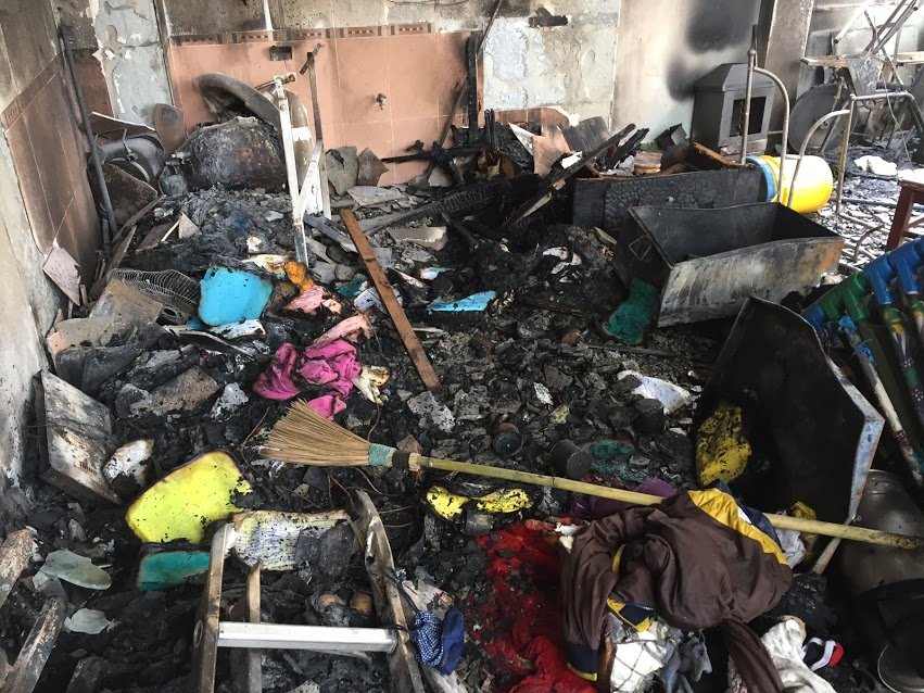 Cháy trường mầm non, cô trò hoảng loạn