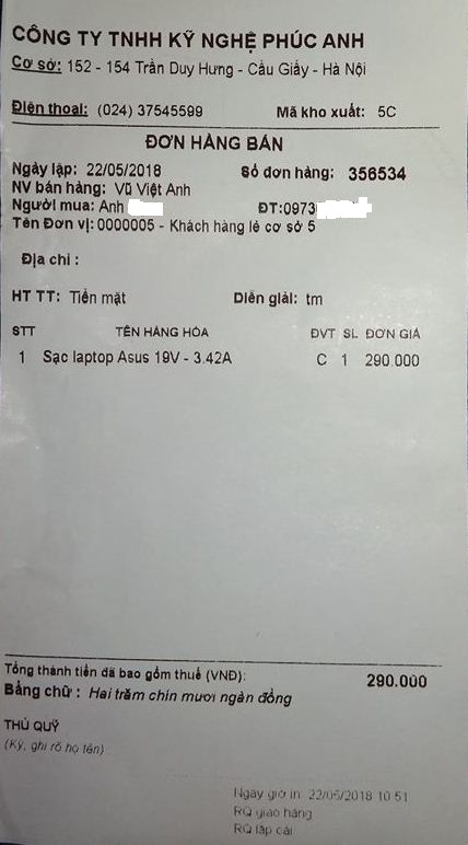 Công ty Phúc Anh yêu cầu khách ghi tên sản phẩm khác mới được lấy hóa đơn đỏ 