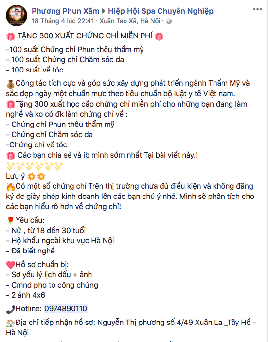 Giảng viên trường TC KT KT Bắc Thăng Long cấu kết với Spa ngoài, đào tạo học viên thẩm mỹ chui?!