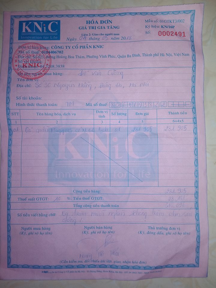 Công ty CP Knic lập hóa đơn sai quy định?