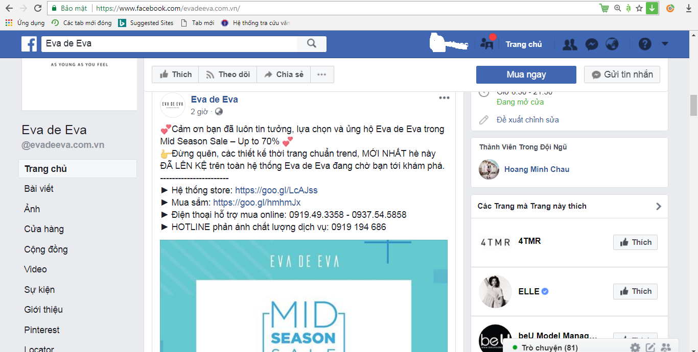 Nhãn hàng Eva de Eva không xuất hóa đơn đỏ giao cho khách hàng, tái diễn khuyến mại vượt khung?