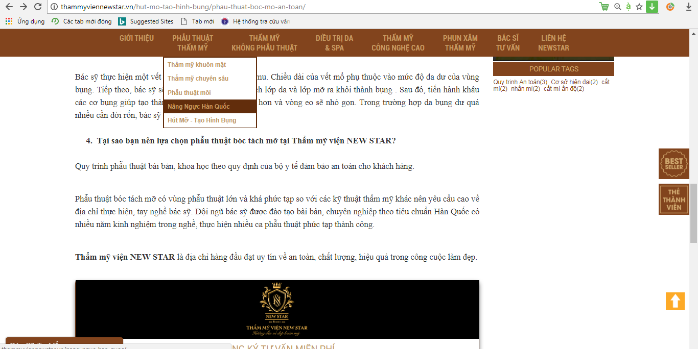 Thẩm mỹ viện New Star vô tư quảng cáo dịch vụ nâng ngực không được cấp phép?