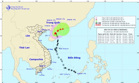 TIN BÃO GẦN BỜ (CƠN BÃO SỐ 2 - EWINIAR)