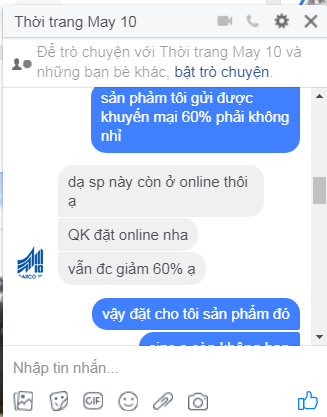 Trang thương mại điện tử May 10 vi phạm hoạt động xúc tiến thương mại?