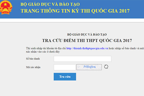 Hướng dẫn tra cứu điểm thi THPT Quốc gia 2018