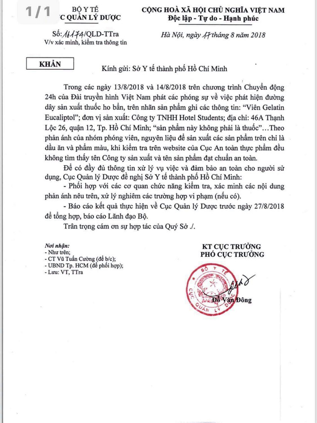 Bộ Y tế yêu cầu xác minh “thuốc ho bẩn”