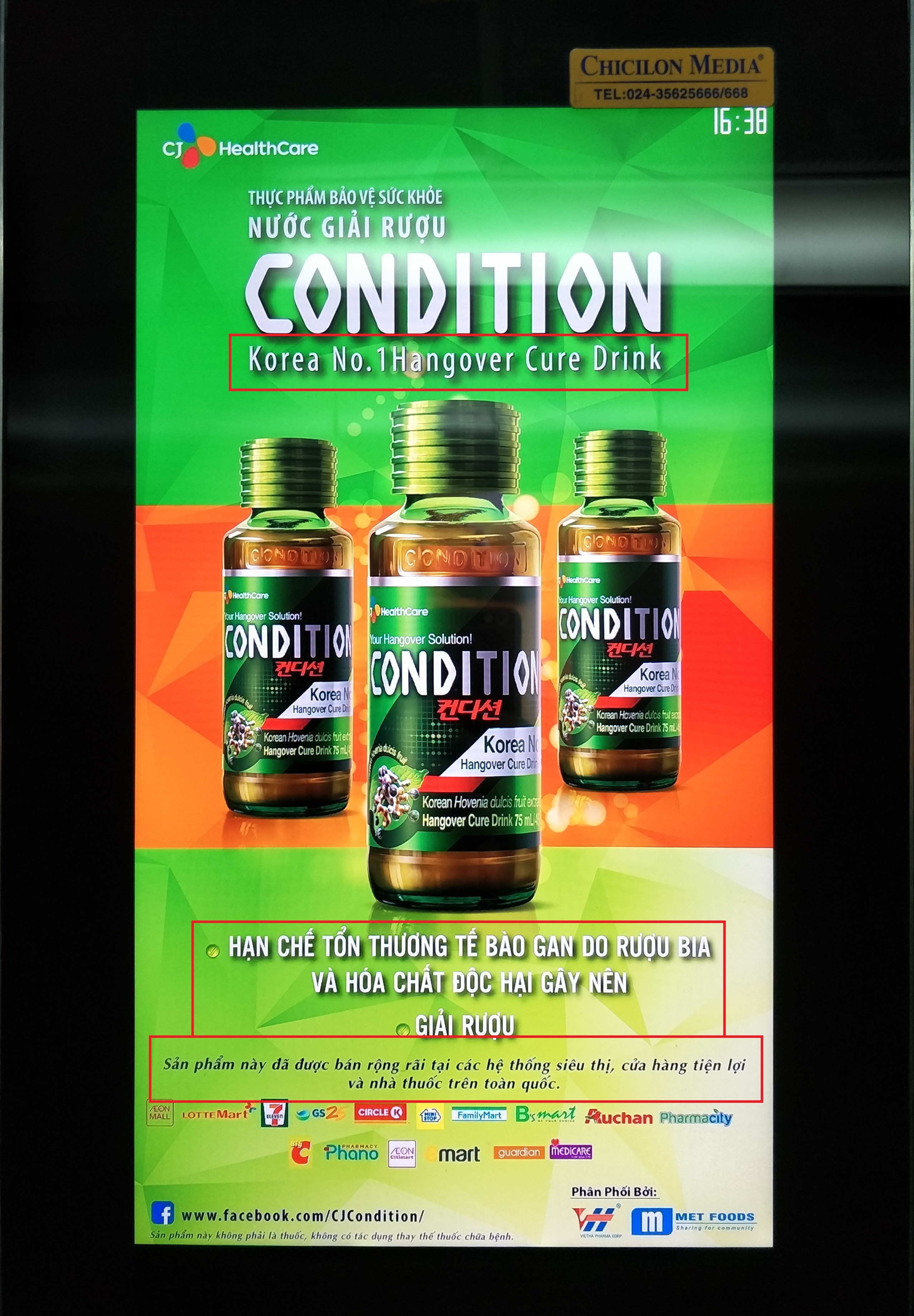 Bài 1: Quảng cáo NƯỚC GIẢI RƯỢU CONDITION không đúng quy định: Trách nhiệm của Chicilon Media?