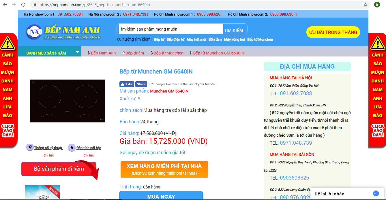 “Ma trận” thị trường bếp từ Munchen nhập nhèm xuất xứ khách hàng nên cẩn trọng  