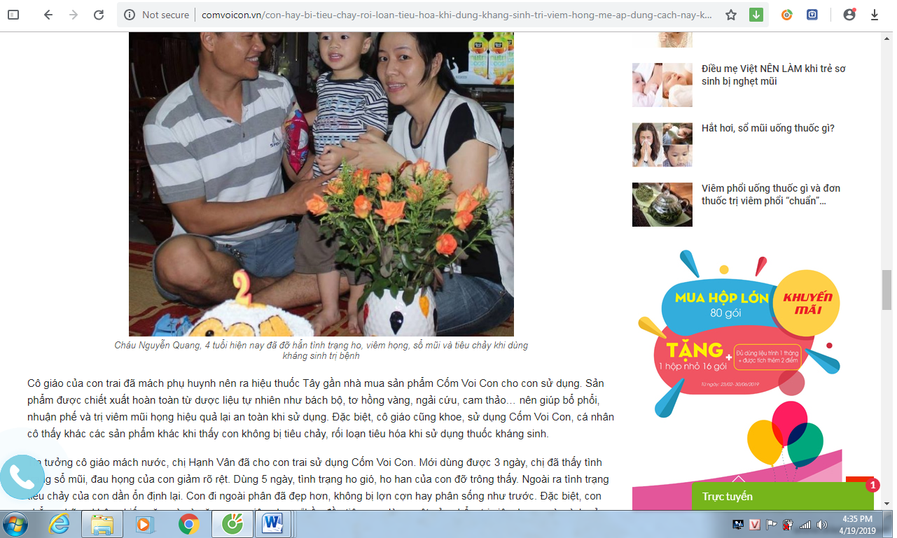 Thực hư “Cốm voi con” có thể sử dụng thay thuốc kháng sinh?