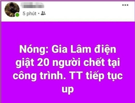 Triệu tập đối tượng đăng tải tin 24 người bị điện giật chết tại tòa chung cư