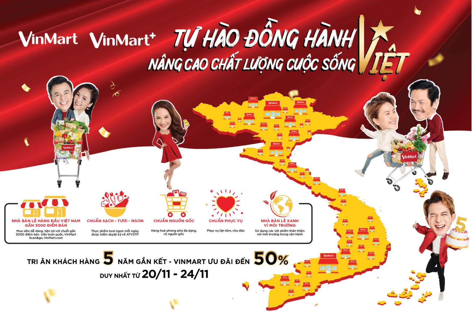 Vinmart  Vinmart + siêu khuyến mại mừng sinh nhật 5 tuổi