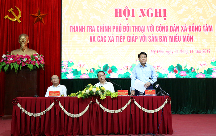 Thanh tra Chính phủ và lãnh đạo UBND TP Hà Nội đối thoại với công dân xã Đồng Tâm, huyện Mỹ Đức