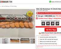 Viên sủi Rockman-1h: Thực phẩm BVSK quảng cáo gây nhầm lẫn là thuốc chữa bệnh trên MXH