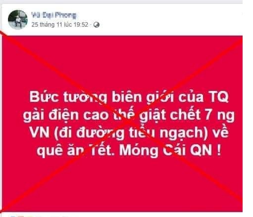 Quảng Ninh 7 công dân tử vong ở biên giới Việt - Trung là sai sự thật