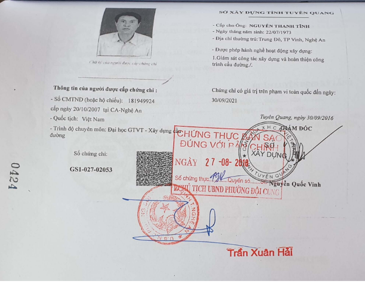 Xuất hiện chứng chỉ giả tại dự án thuộc Bộ Giao thông vận tải