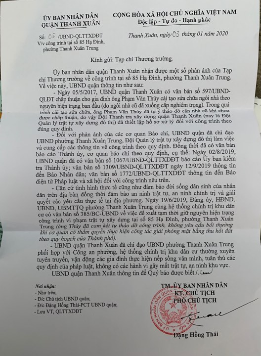 Bài 4 Quận Thanh Xuân hợp thức hóa để vi phạm tồn tại