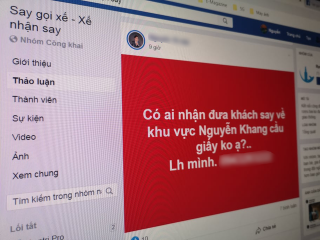 Nở rộ hội nhóm Facebook giúp dân nhậu gọi xế đưa về tận nhà