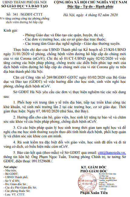 Hà Nội Tiếp tục khử khuẩn phòng, chống dịch nCoV lần 2 tại các trường học