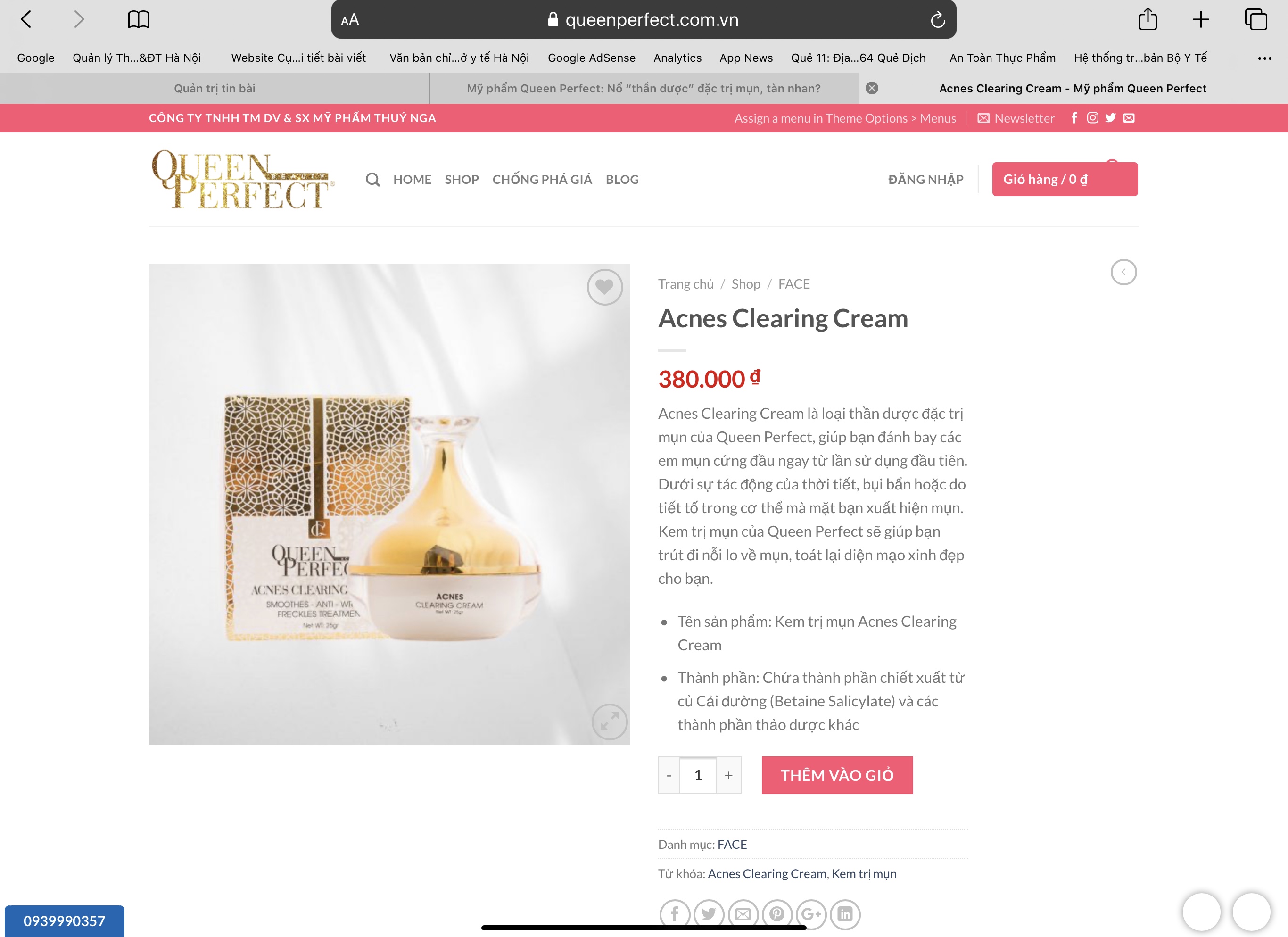 Mỹ phẩm Queen Perfect chất lượng một đằng, quảng cáo một nẻo