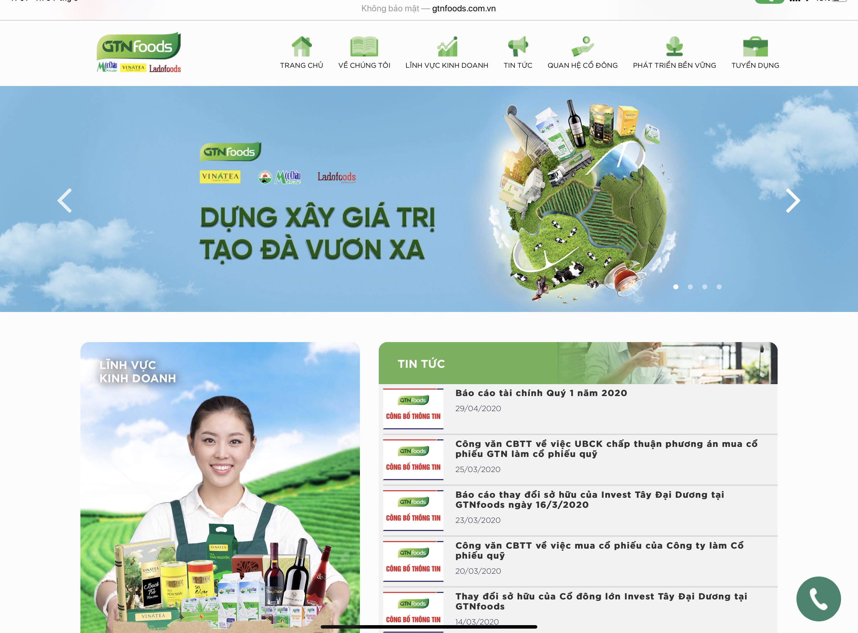 Lợi nhuận sau thuế quý I2020 tăng gấp 2,3 lần, GTNFoods lỗ lũy kế gần 200 tỷ đồng