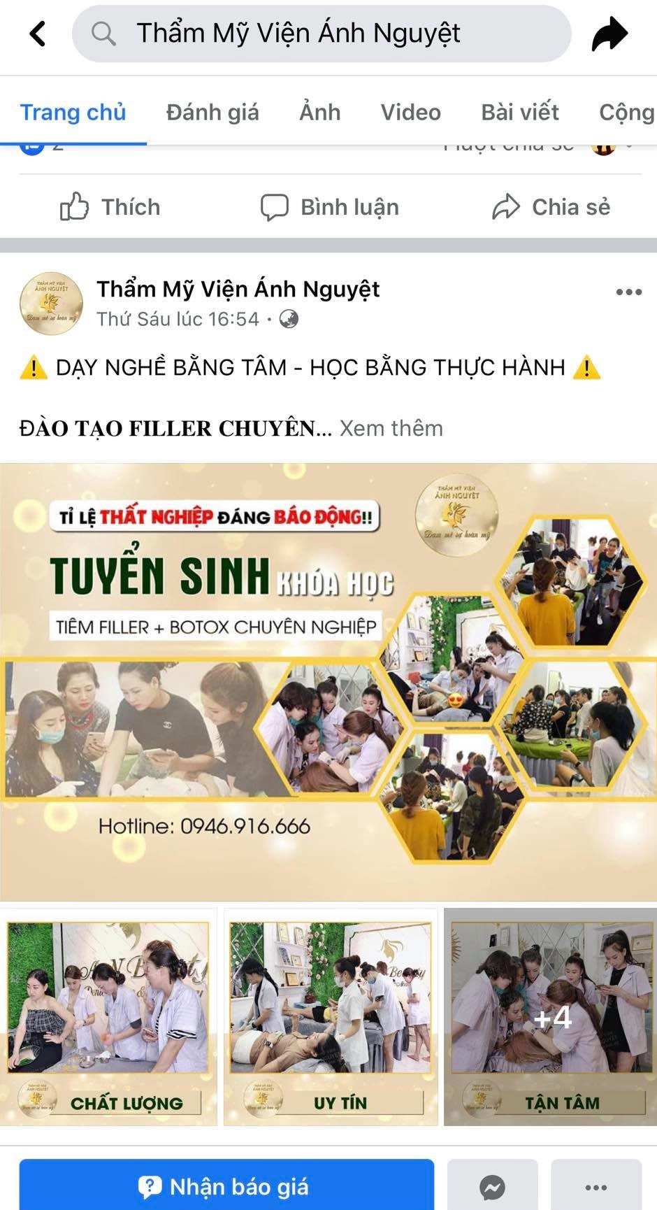 Hà Nội Thẩm mỹ viện Ánh Nguyệt có đang hoạt động “chui”
