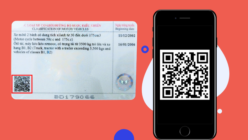 Mã QR in sẵn trên bằng lái xe giúp truy xuất dữ liệu về tài xế