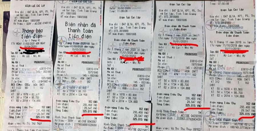 EVN Tiền Giang thừa nhận thiếu sót trong việc để hóa đơn tiền điện 6 tháng liền giống nhau