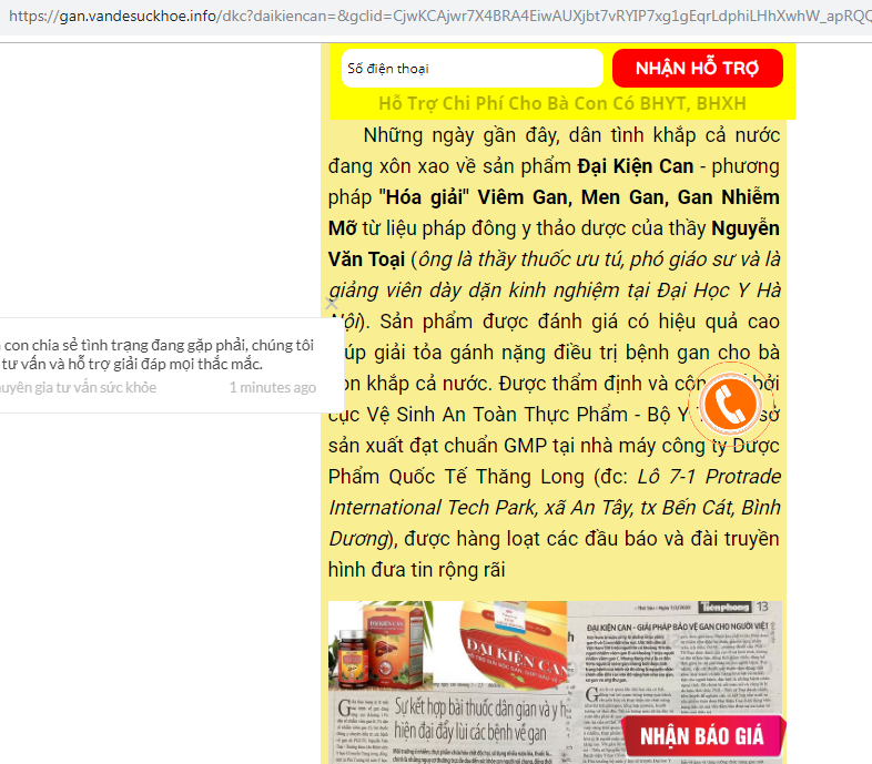 Quảng cáo “thổi phồng” sản phẩm Đại Kiện Can ngăn chặn Virus Viêm gan B