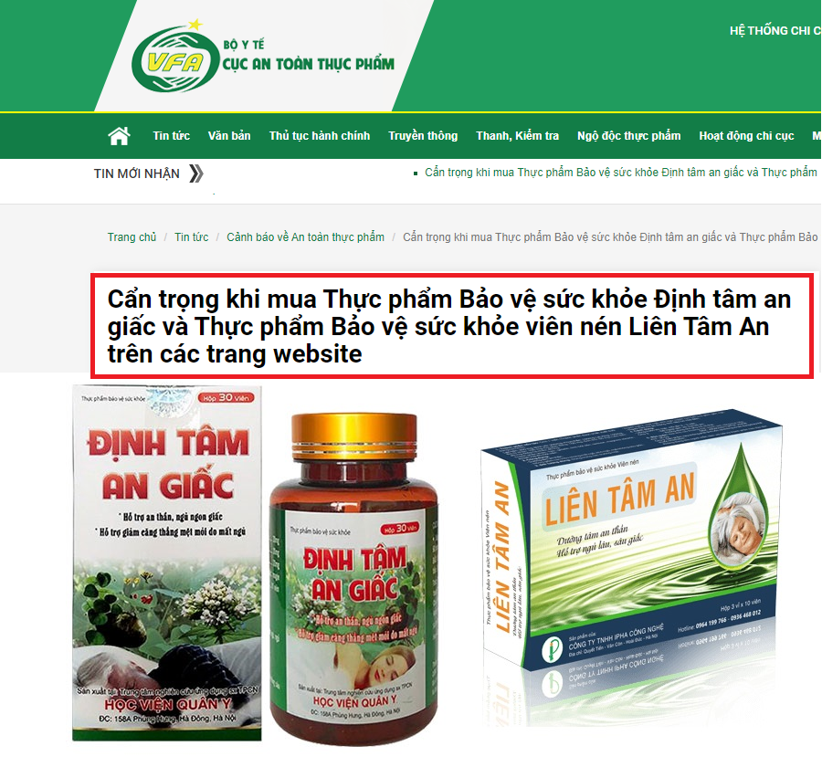 Cẩn trọng khi mua TPBVSK Định Tâm An Giấc và Liên Tâm An trên các trang website
