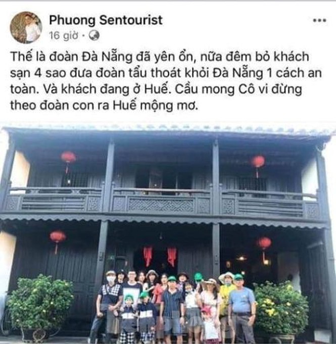 Một công ty du lịch công khai khoe dẫn đoàn khách du lịch trốn khỏi Đà Nẵng