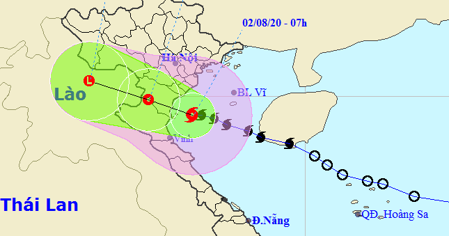 Bão số 2 giật cấp 10  trên vùng biển Thái Bình-Nghệ An