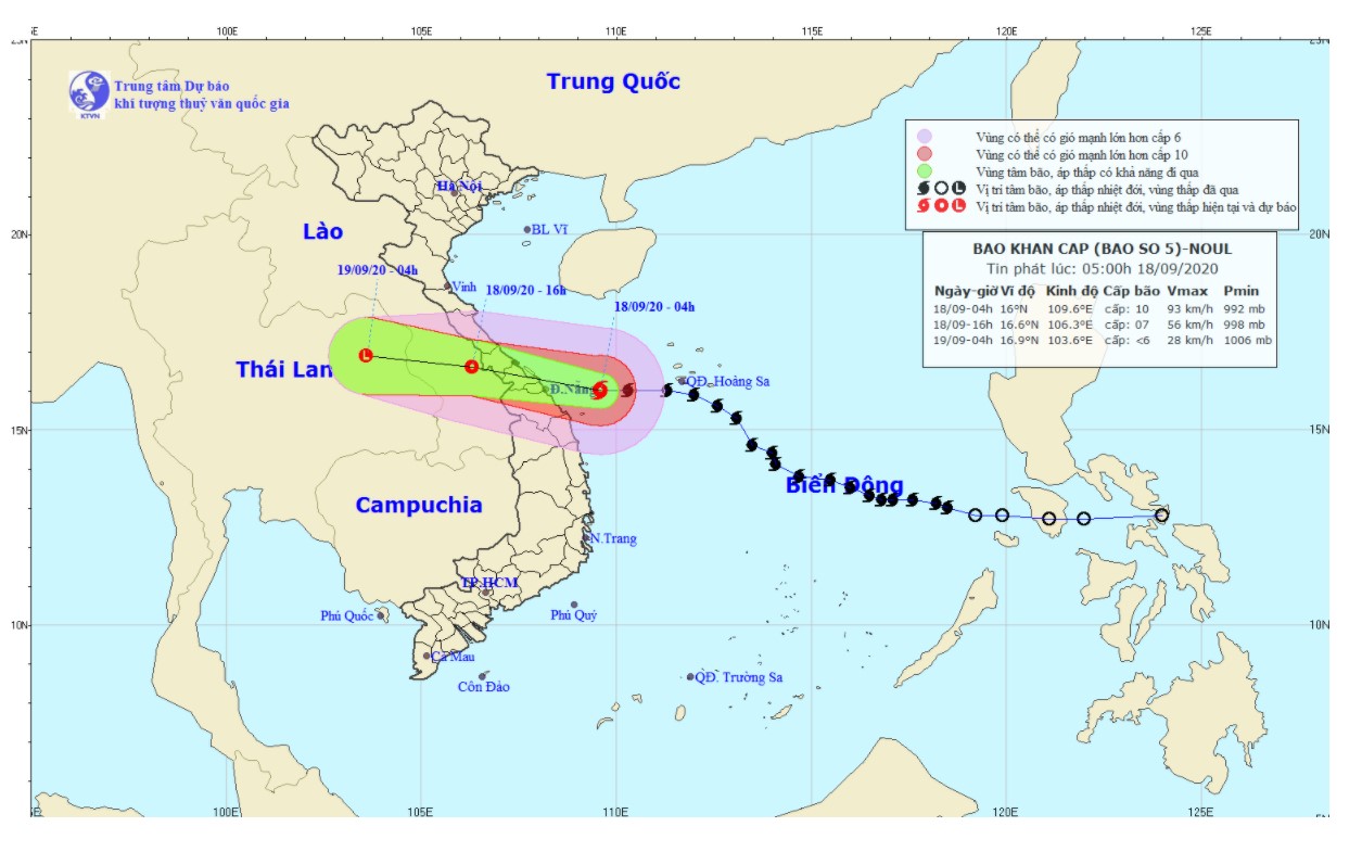 Cập nhật thông tin bão số 5 Tin bão khẩn cấp 