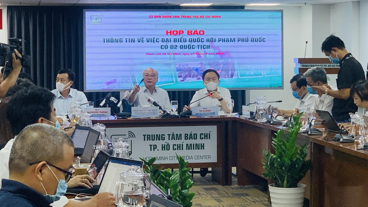 TPHCM Họp báo thông tin về đại biểu Quốc hội Phạm Phú Quốc có hai quốc tịch