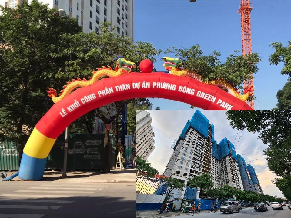 Xây dựng sai phép, chủ đầu tư dự án Phương Đông Green Park bị xử phạt