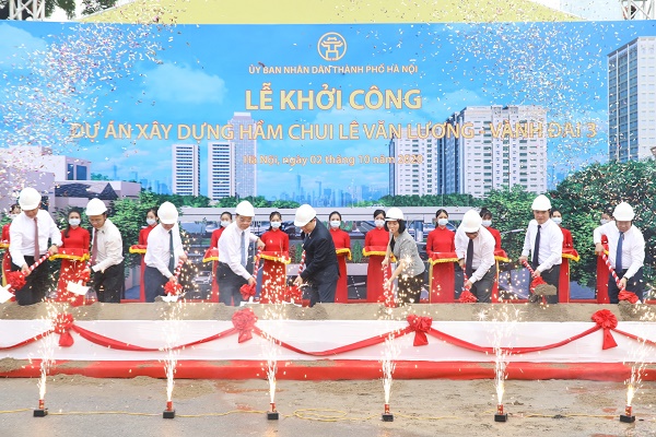 Hà Nội Khởi công xây dựng công trình hầm chui Lê Văn Lương-Vành đai 3