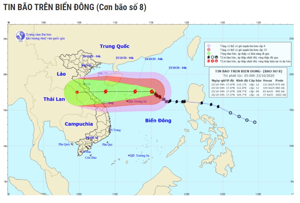 Tin bão trên Biển Đông - Cơn bão số 8