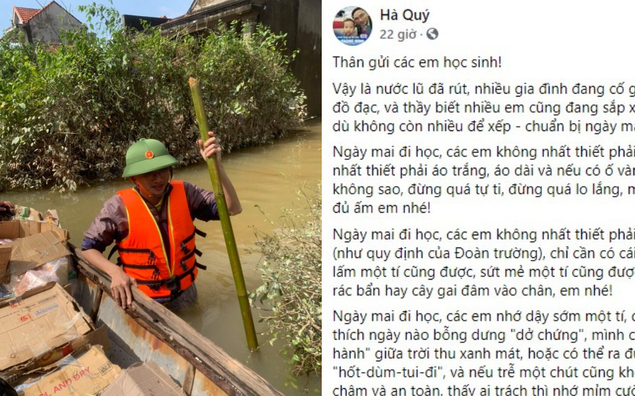 Xúc động tâm thư của thầy giáo gửi học sinh quay lại trường sau đợt lũ
