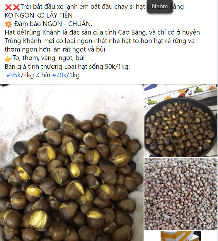 Hạt dẻ Trung Quốc tràn lan gắn mác hạt dẻ Cao Bằng