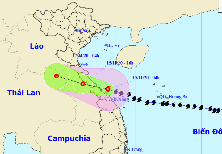 Bão số 13 giật cấp 12 đã vào vùng biển từ Hà Tĩnh đến Thừa Thiên - Huế
