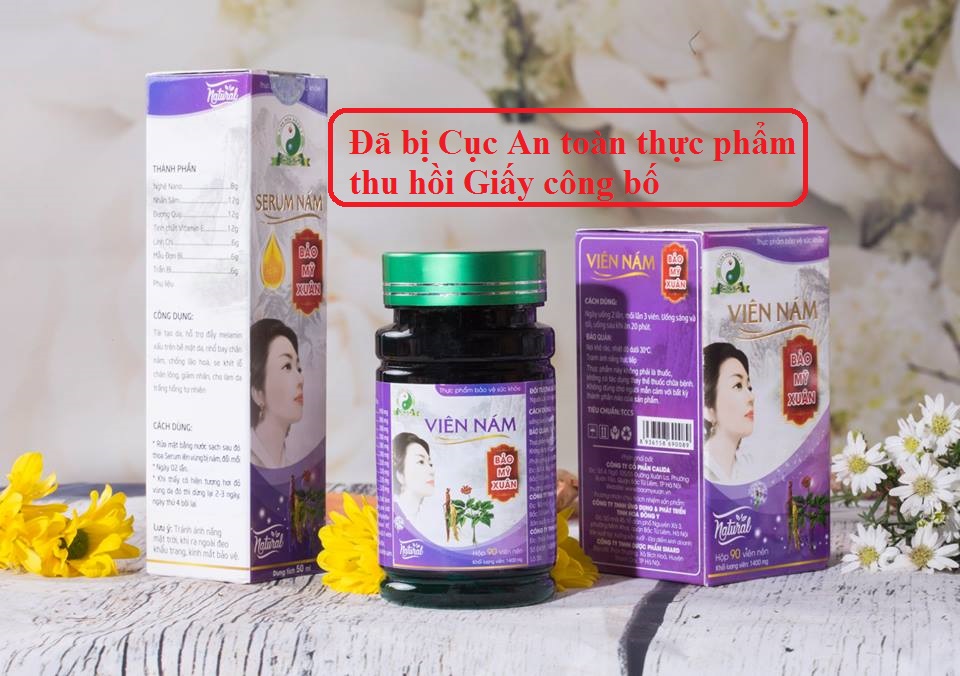 Thu hồi và cấm lưu hành trên thị trường loạt TPCN thương hiệu Bảo Mỹ Xuân