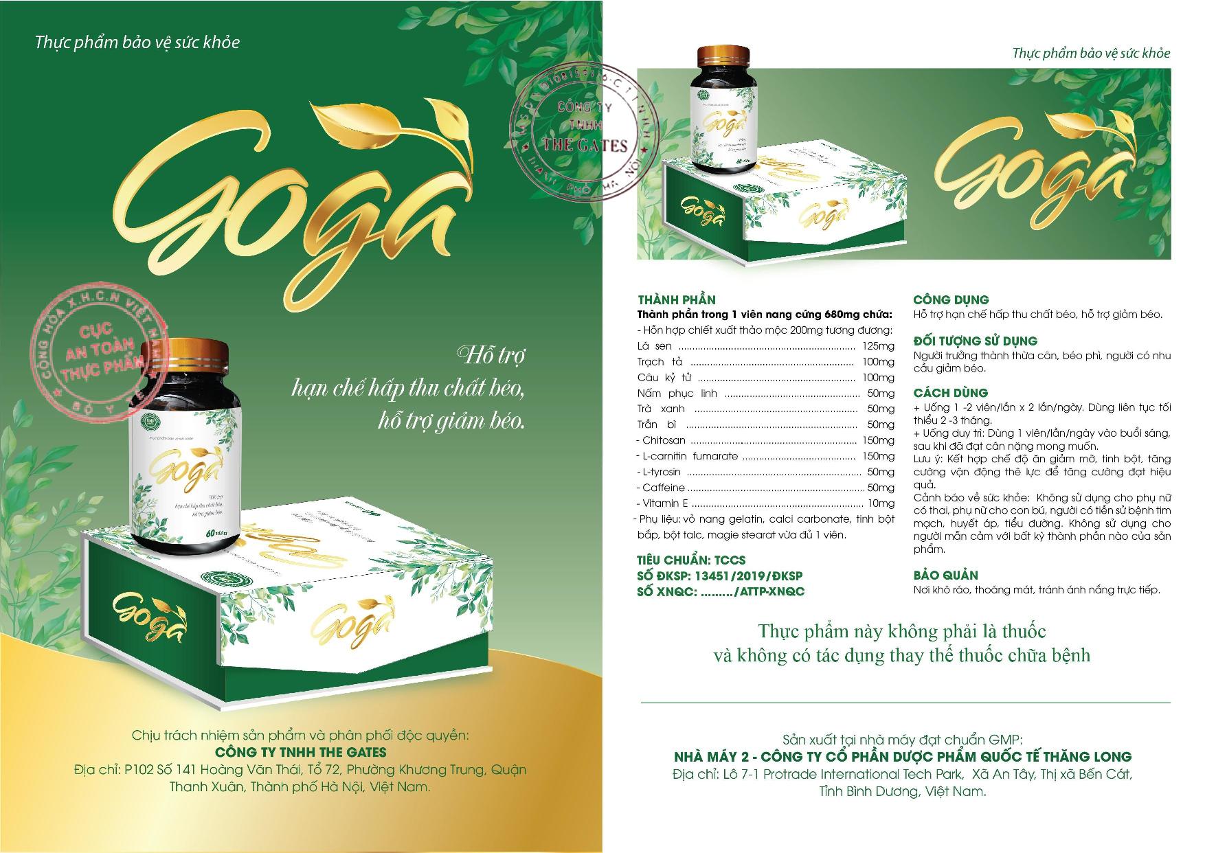 Cảnh báo thực phẩm bảo vệ sức khỏe Goga đang được quảng cáo như thuốc chữa bệnh 