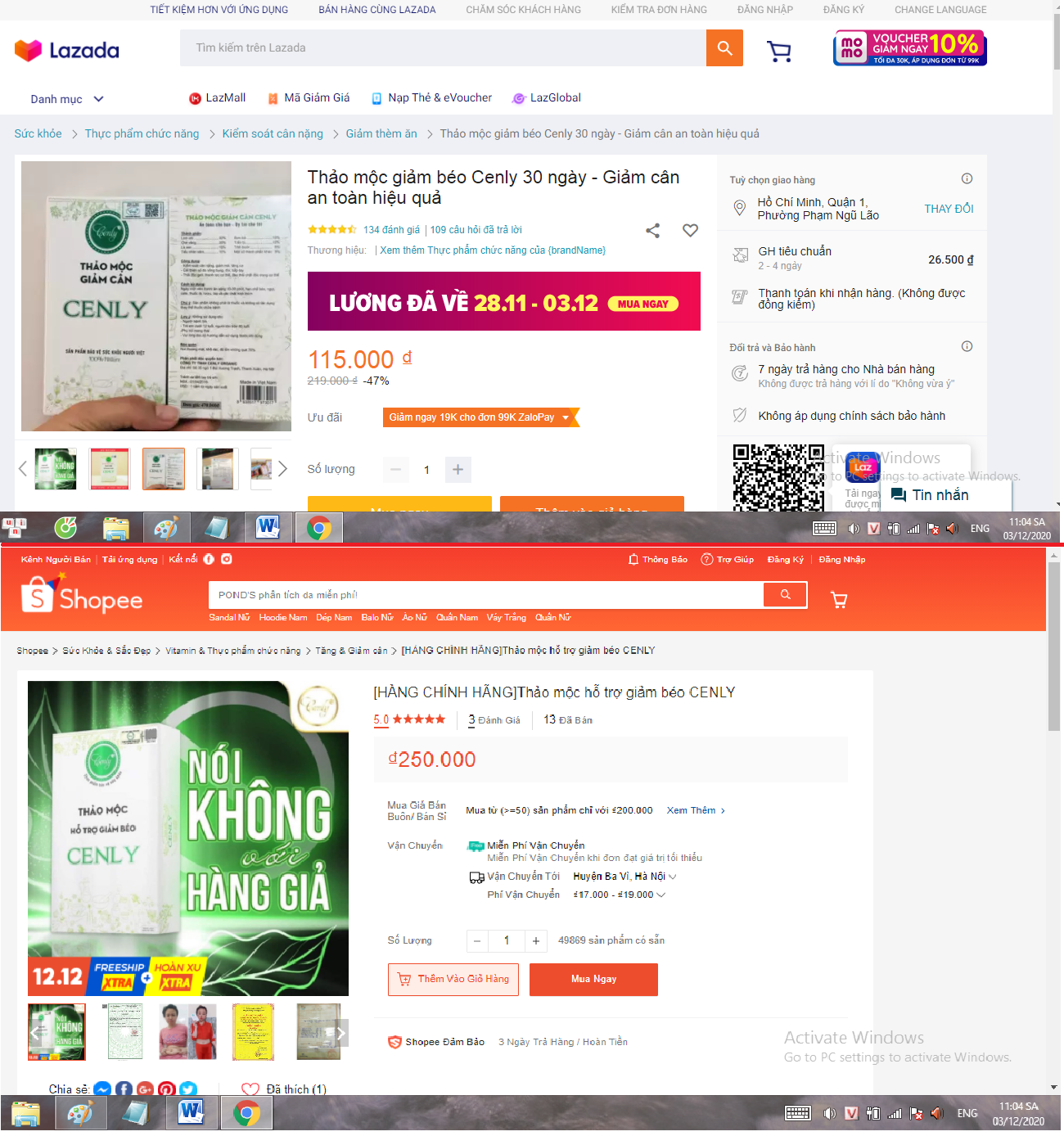 Thu hồi Giấy công bố sản phẩm Thực phẩm BVSK Thảo mộc hỗ trợ giảm béo Cenly 