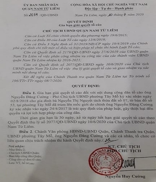 Bài viết Người chết được cấp phép xây dựng, người sống dài cổ chờ UBND quận Nam Từ Liêm có vô trách nhiệm